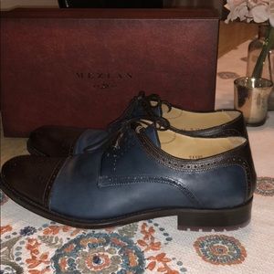 Mezlan Blue and Brown Dress Shoes